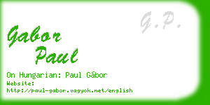gabor paul business card