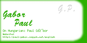 gabor paul business card